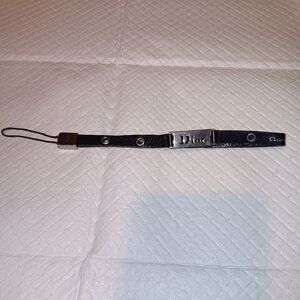 Christian Dior Vintage Galliano Era Leather Logo Bracelet